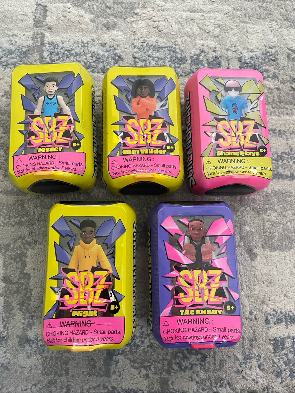 SBZ Collectible Blind Box Figures - Bright Yellow, Pink, Purple